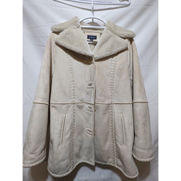 Sonoma Jackets & Blazers - Sonoma Faux Suede Jacket Sherpa Collar Button Up Coat Tan Medium